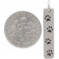 Sterling Silver Rectangle Charm with 4 Paw Prints