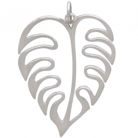 Sterling Silver Openwork Monstera Pendant