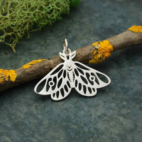 Sterling Silver Openwork Moth Charm