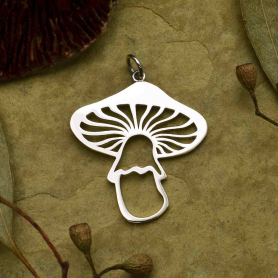 Sterling Silver Openwork Mushroom Charm 33x25mm DISCONTINUED