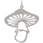 Sterling Silver Openwork Mushroom Pendant