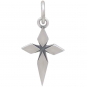 Sterling Silver Layered North Star Cross Charm