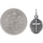 Sterling Silver Cross on Oval Coin Charm