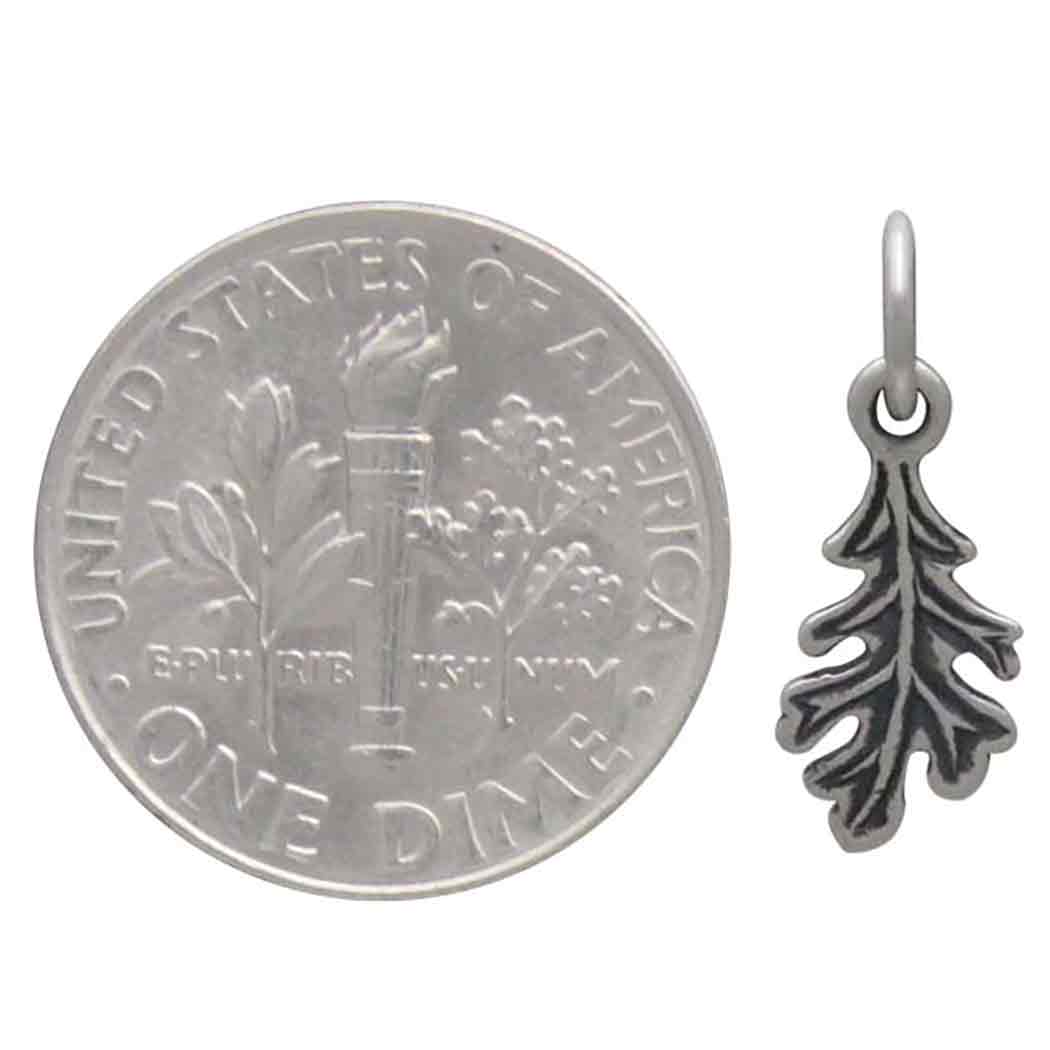 Sterling Silver Tiny Oak Leaf Charm