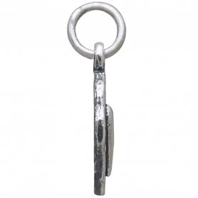 Sterling Silver Heart on Oval Coin Charm