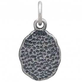 Sterling Silver Heart on Oval Coin Charm