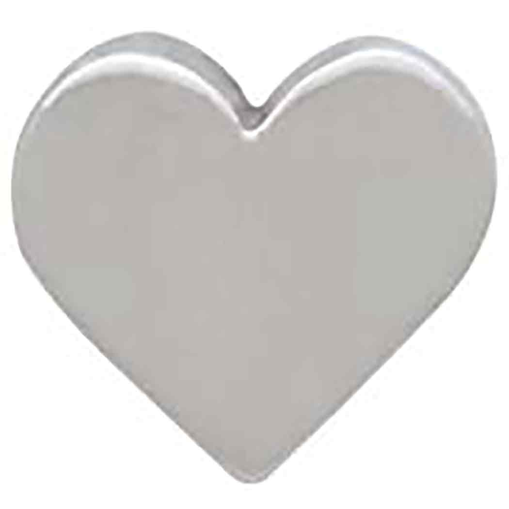 Sterling Silver Heart Bead with Horizontal Hole