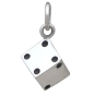 Sterling Silver 3D Dice Charm Back View