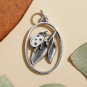 Sterling Silver Leaf and Ladybug Charm