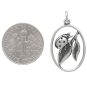 Sterling Silver Ladybug on Leaf Charm with Dime