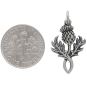 Sterling Silver Dimensional Thistle Charm with Dime