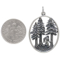 Sterling Silver Sasquatch in the Forest Pendant with Dime