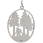 Sterling Silver Sasquatch in the Forest Pendant Back View