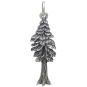 Sterling Silver Dimensional Pine Tree Pendant Front View