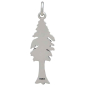 Sterling Silver Dimensional Pine Tree Pendant Back View