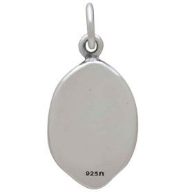 Sterling Silver Fluer de Lys Wax Seal Coin Charm Back View