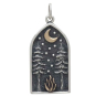 Mixed Metal Bonfire and Forest Pendant Front View