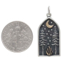 Mixed Metal Bonfire and Forest Pendantwith Dime