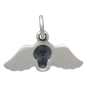 Sterling Silver Mini Winged Skull Charm Back View