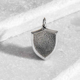 Sterling Silver Shield Charm 23x15mm