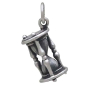 Sterling Silver 3D Hourglass Charm Front View