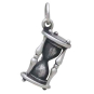 Sterling Silver 3D Hourglass Charm Back View