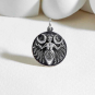 Sterling Silver Moon Goddess Coin Charm 22x17mm