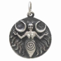 Sterling Silver Moon Goddess Coin Charm Front View