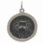 Sterling Silver Moon Goddess Coin Charm Back View