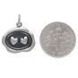 Sterling Silver Wax Seal Double Heart Charm with Dime