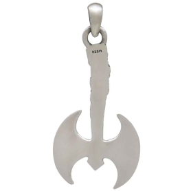 Sterling Silver Viking Axe Pendant Back View