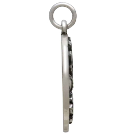 Sterling Silver Oak Leaf and Acorn Mandala Charm Side View