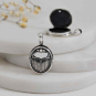 Sterling Silver Scarab Locket 28x17mm