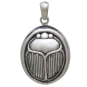 Sterling Silver Scarab Locket Front View