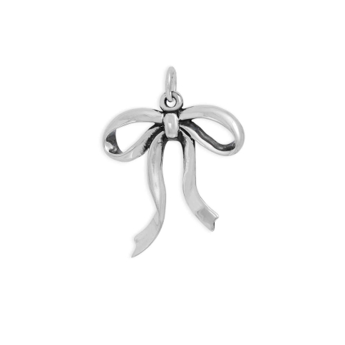 Nina Designs Sterling Silver Droopy Bow Charm 26x20mm