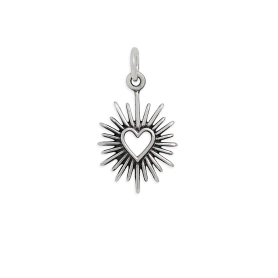 Sterling Silver Small Open Radiant Heart Charm 22x12mm