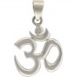 Sterling Silver Om Pendant with Bail 26x17mm