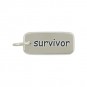 Sterling Silver Word Charm - Survivor 18x7mm