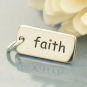 Sterling Silver Word Charm - Faith 18x7mm