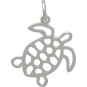 Sterling Silver Sea Turtle Charm - Openwork