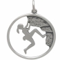 Sterling Silver Rock Climbing Girl Pendant