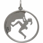 Sterling Silver Rock Climbing Girl Pendant