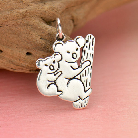 Sterling Silver Mom and Baby Koala Charm