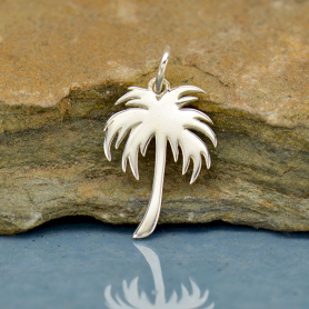 Sterling Silver Large Palm Tree Charm - Cutout 20x11mm