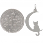 Sterling Silver Moon Charm with Kitty