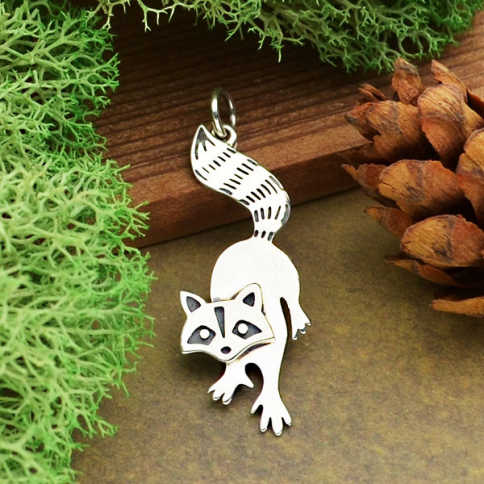 Sterling Silver Raccoon Charm