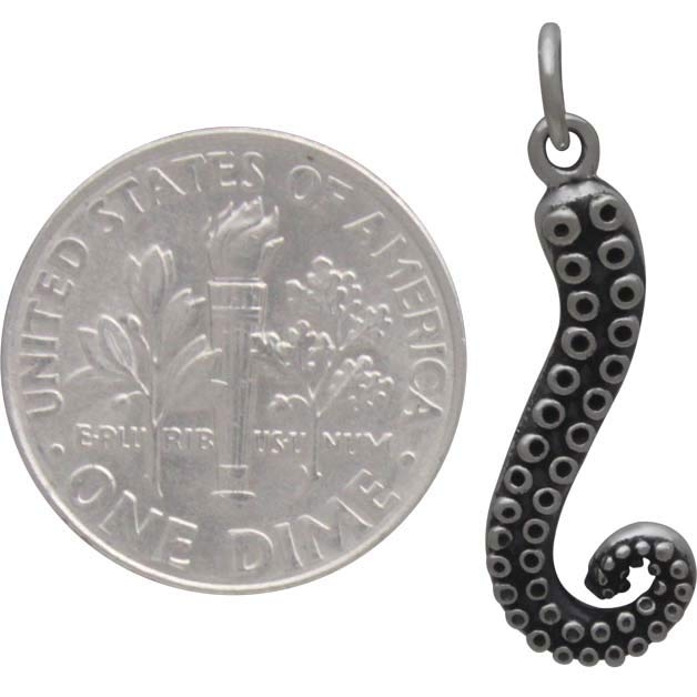 Sterling Silver Octopus Tentacle Charm