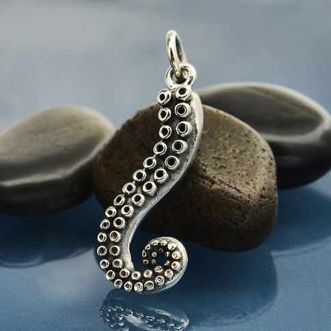Sterling Silver Octopus Tentacle Charm