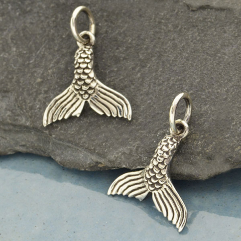 Sterling Silver Small Mermaid Tail Charm