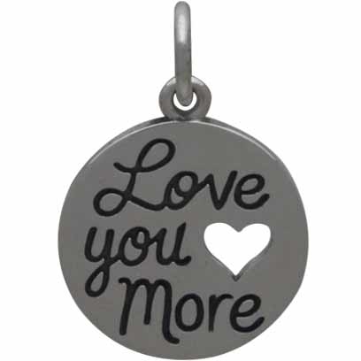 Sterling Silver Message Charm - Love You More